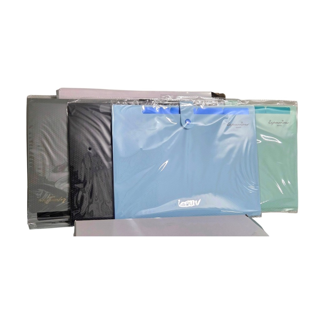 2‎ Boxes 8 Folders Total NEW Plastic File Office Organizers Envelopes 5 Pockets